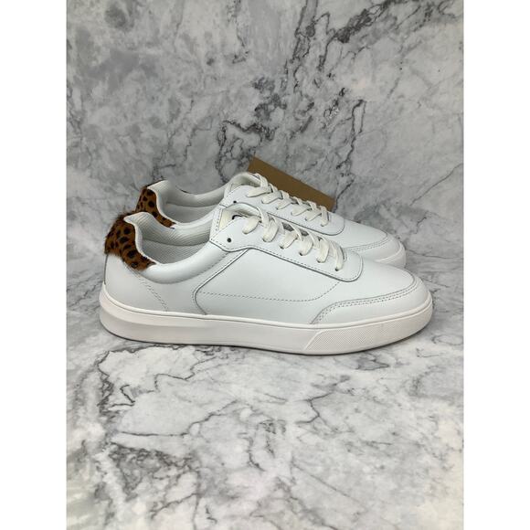 Official Program Size 9.5 White/Leopard Print STW-30 Leather Sneakers C1-3 - Picture 3 of 10